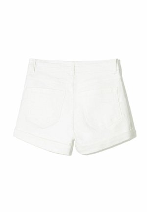 Bershka ROLL-UP - Shorts di jeans - white