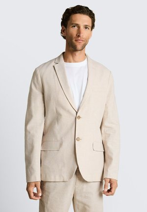 TOM TAILOR TOM TAILOR BLAZER SAKKO MIT LEINENANTEIL - Sakko - cashew beige chambray