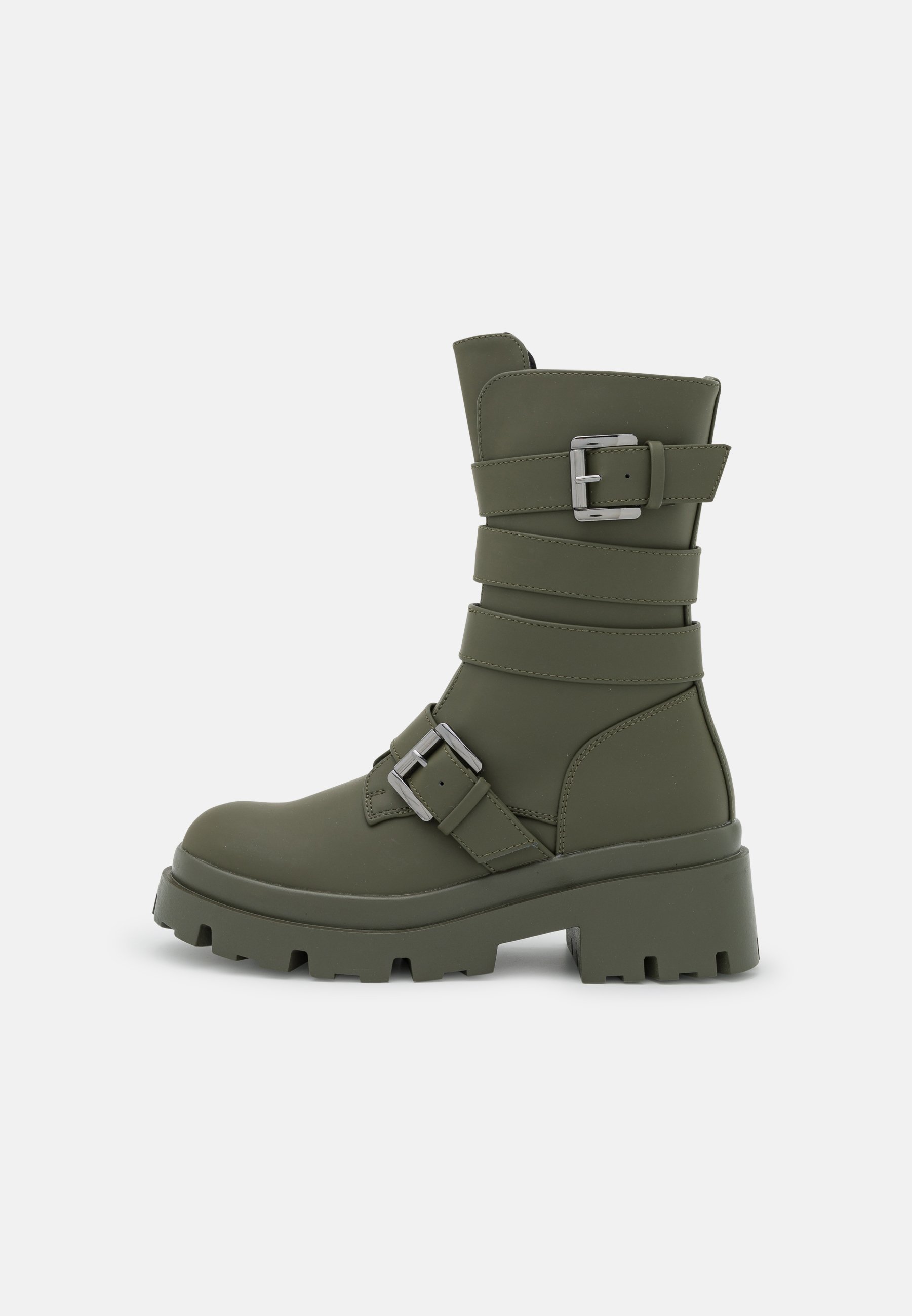 Even\u0026Odd Enkellaarsjes met plateauzool - khaki/kaki - Zalando.nl