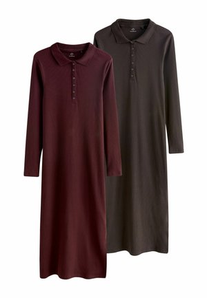 REGULAR FIT - 2 PACK COLLARED  - Abito in maglia - berry black