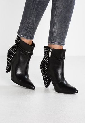 High heeled ankle boots - black