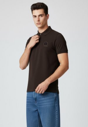 VIVID - Poloshirt - black/brown