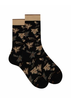WITH LEAF MOTIF - Socken - nero