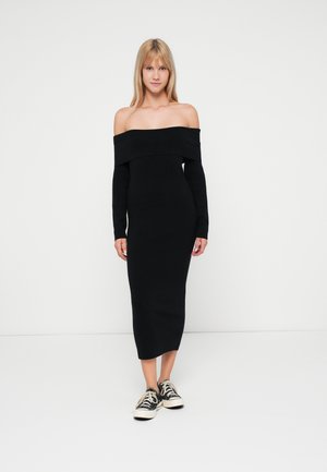 MIDI SWEATER DRESS - Strickkleid - true black