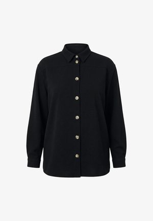 MIAMODA, HEMDJACKE, LOOSE FIT, ZIERNAHT, LANGARM MIT MANSCHETTEN - Skjortebluser - black