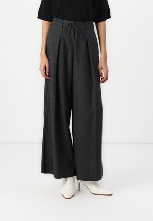 OLADALIS WIDE PANT - Pantalon classique - dark grey melange