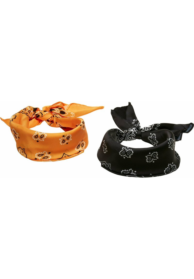 Urban Classics - BANDANA UNISEX 2 PACK - Foulard - black orange, Enlarge