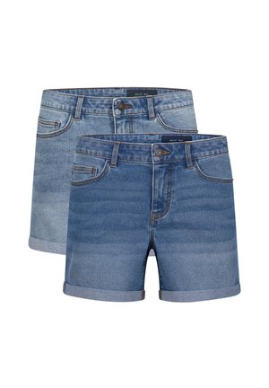 BELUCKY 2PACK - Jeansshort - light blue medium blue