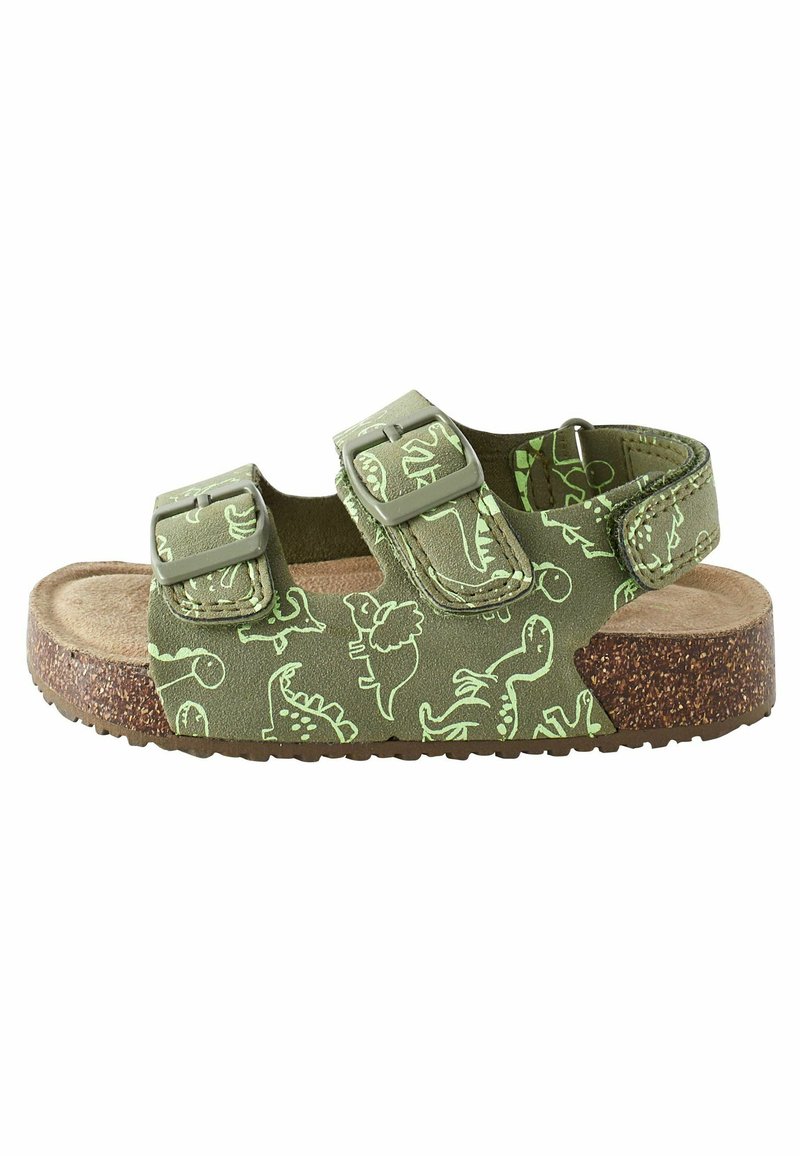 Next CUSHIONED DOUBLE BUCKLE TOUCH FASTENING STANDARD - Obuv pre bábätká - green dinosaur print