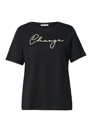 Street One, T-SHIRT MIT RUNDHALS UND WORDING ARTWORK - T-shirts print - black