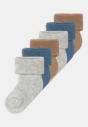 NEWBORN PLAIN UNISEX 6 PACK - Čarape - fliegerblau/grau/camel