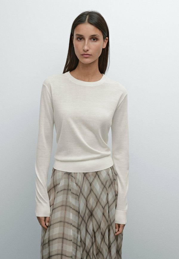 KNITTED  ROUND NECK  - Jumper - beige