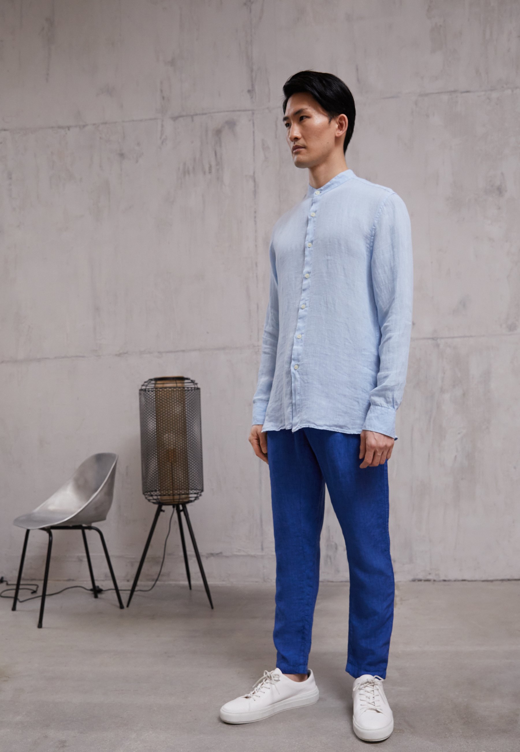 120% Lino PANTALONE UOMO - Broek - blue chinafade/blauw - Zalando.nl