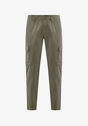 Bomboogie, SLIM IN GABARDINA CON TASCHE - Pantaloni cargo - desert sage