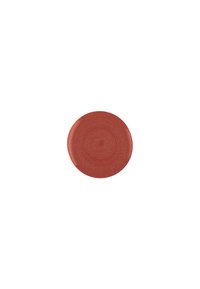 Disco circolare di forma rotonda con superficie opaca di colore rosso-castano, con una leggera lucidità e texture liscia, su uno sfondo bianco.