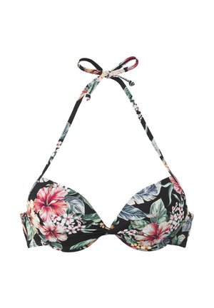 PUSH-UP - Bikini-Top - schwarz bedruckt