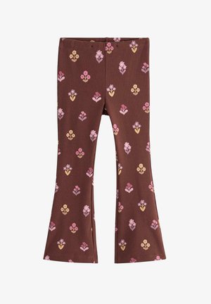 Lindex, LINDEX FLARED RIBBED LEGGINGS LINDEX - Leggings - dark brown