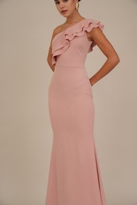WAL G. JOLAN RUFFLE MAXI - Jerseykjole - blush pink