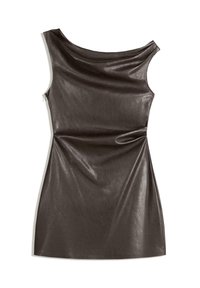 EFFECT ASYMMETRIC  - Egyenes szabású ruha - dark brown