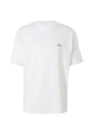 Urban Classics, URBAN CLASSICS PALM LOGO LOOSE TEE - Triko s potiskem - white