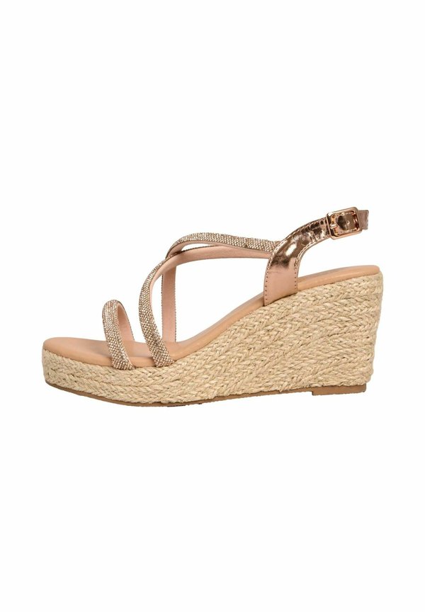 REGULAR FIT - DIAMANTE JEWEL MULTI STRAP COMFORT - Espadrille - nude