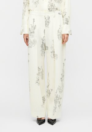 WIDE LEG TROUSER - Pantalones - off white/black