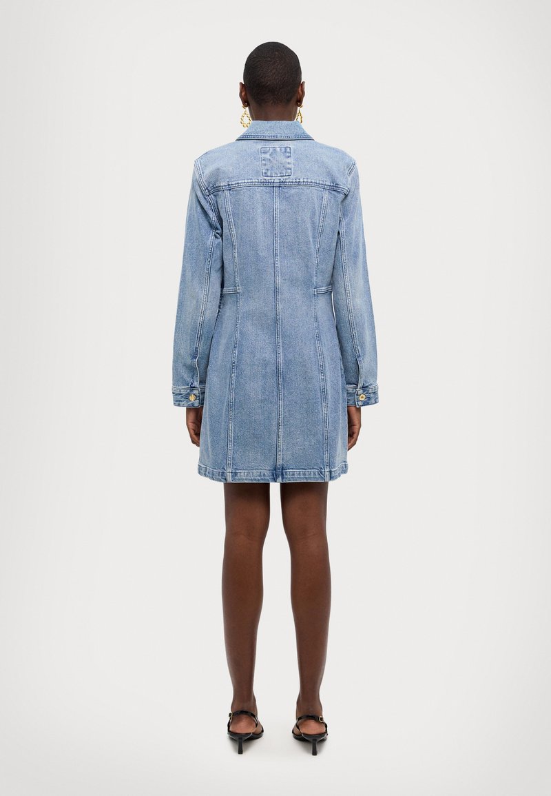 MICHAEL Michael Kors LACE UP DRESS - Denim dress - blue/white - Zalando.ie