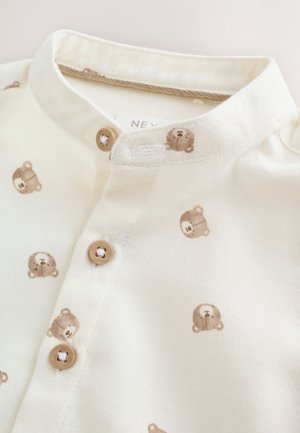 Next REGULAR FIT LONG SLEEVE GRANDAD COLLAR ALL OVER PRINT CHARACTER - Cămașă - ecru bear