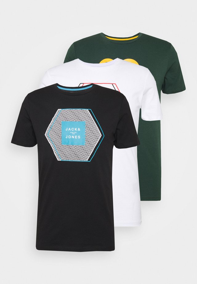 JCOBOOSTER TEE 3-PACK - T-shirt imprimé - white/black/darkes
