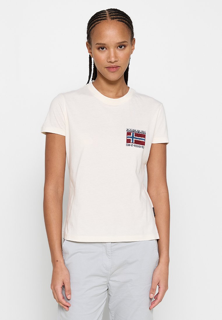 Napapijri T-shirt print crème Napapijri T-shirt print crème