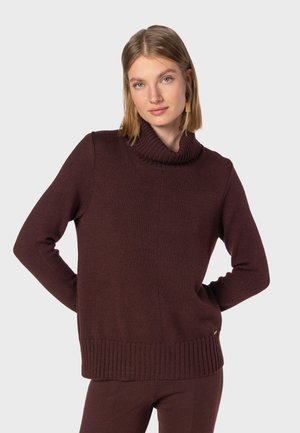 Stickad tröja - dark brown
