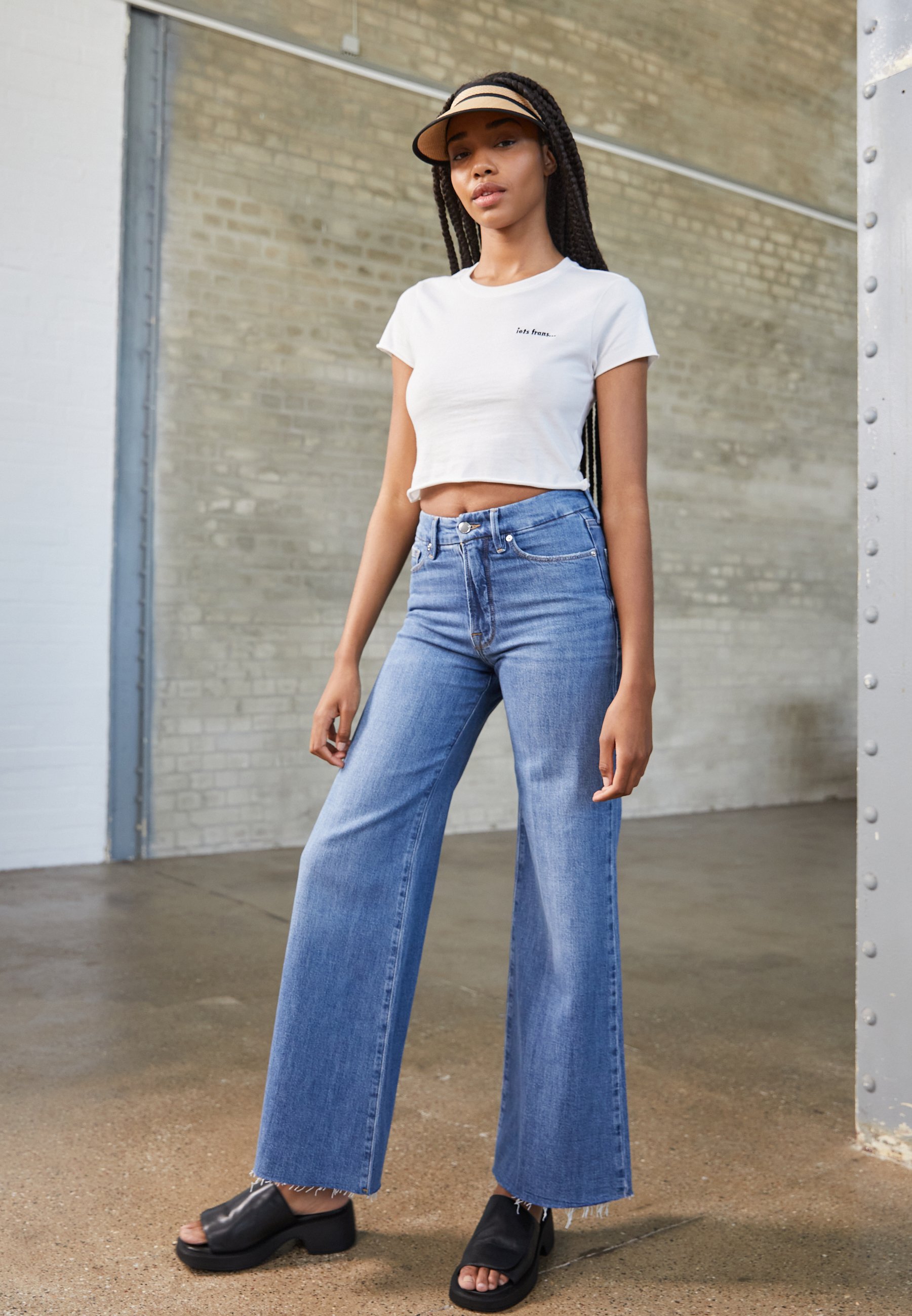 American WAIST PALAZZO - Vaqueros a - light blue denim/azul claro - Zalando.es