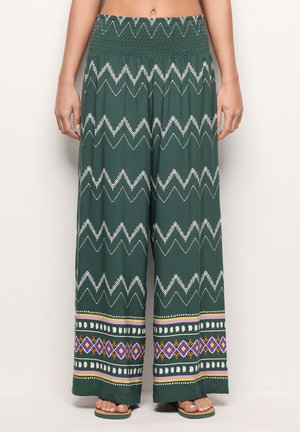 Bukser - dark green with print
