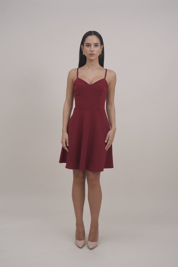 HALLIE STRAPPY SKATER - Cocktail dress / Party dress - wine