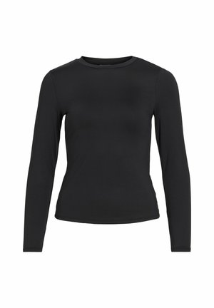 VILA, LONG SLEEVED TOP VIKENZA ROUND NECK - Longsleeve - black