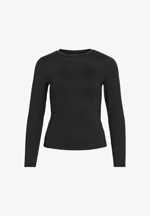 VILA, LONG SLEEVED TOP VIKENZA ROUND NECK - Longsleeve - black