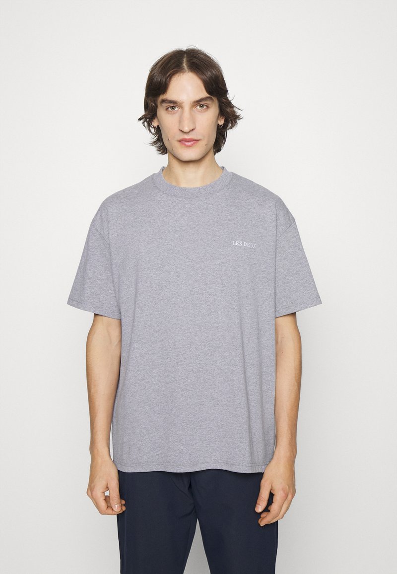 Les Deux DIEGO - T-shirt básica - grey melange/white