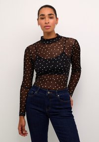 Kaffe JOHANNE  - Maglietta a manica lunga - black white dot