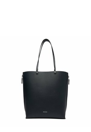 Borsa tote in pelle nera con doppi manici a spalla, chiusure con cerniera su entrambi i lati e piccolo logo "Gino Rossi" al centro in basso.