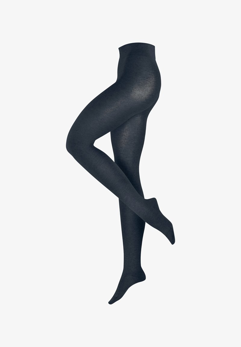 Collant neri opachi realizzati in un tessuto morbido, con una texture liscia, design a lunghezza completa e cintura senza cuciture.