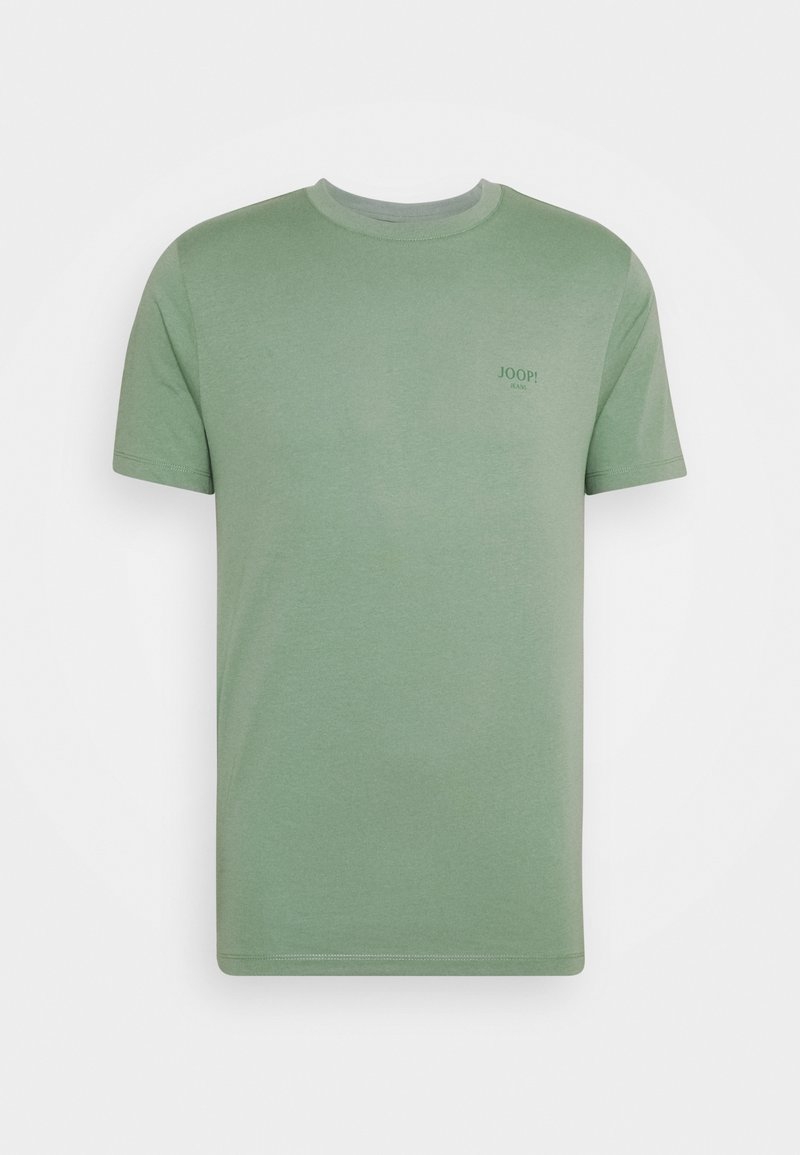 Korte mouwen, ronde hals T-shirt in lichtgroen, gemaakt van zachte stof. Heeft een klein, subtiel logo op de linkerborst.