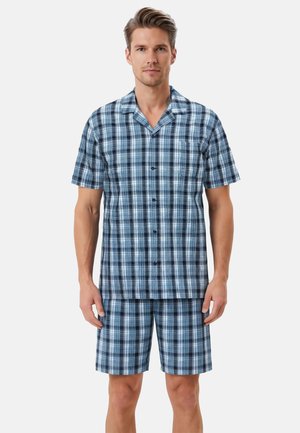 Seidensticker, HERREN SCHLAFANZUG KURZ DURCHGEKNÖPFT SET - Pyjama set - mood indigo