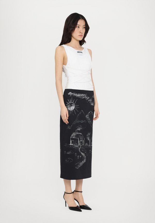 CHALK DRAWINGS - Pencil skirt - fantasia nero3