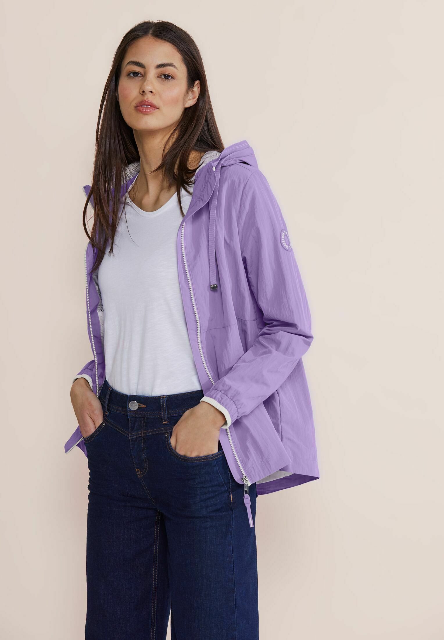 Hoodie Rote Jeansjacke Damen Street One Jacke Mit Abnehmbarer Kapuze