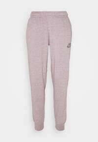Lichtpaarse gearceerde joggingbroek met elastische tailleband en boorden, voorzien van een klein zwart Nike-logo op de bovenkant van de dij.