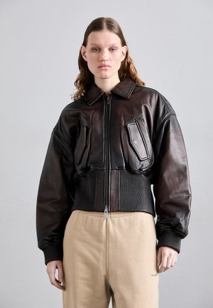 Holzweiler SAPHRA JACKET - Ādas jaka - dark brown