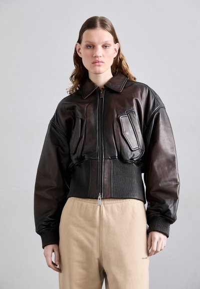 Holzweiler SAPHRA JACKET - Δερμάτινο μπουφάν - dark brown