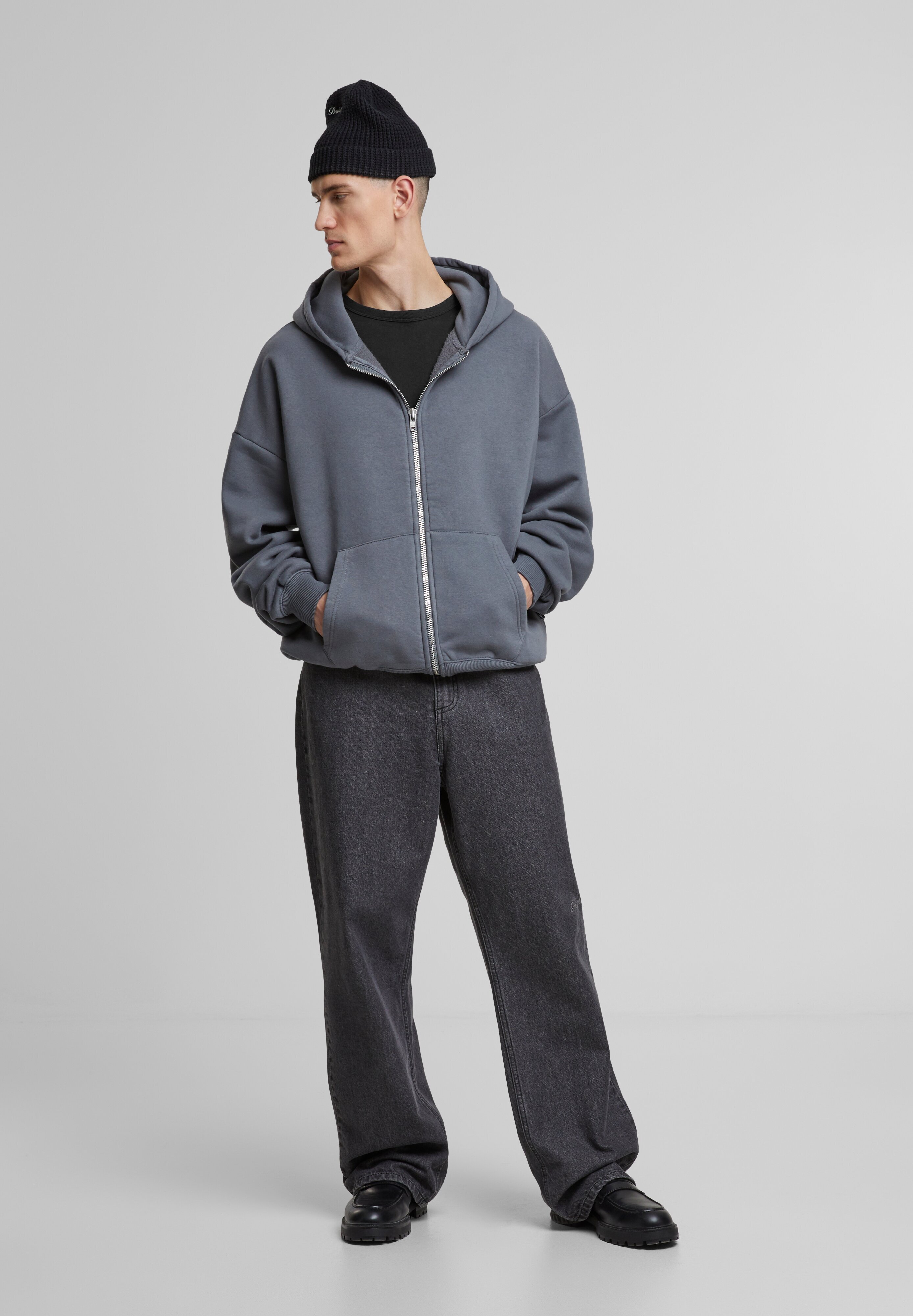 PROHIBITED Zip-up sweatshirt - grey stone washed/grey - Zalando