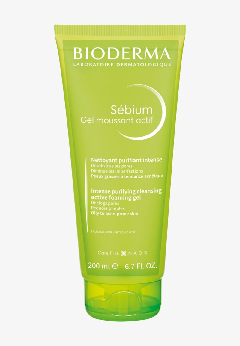 Bioderma Sébium gel detergente attivo schiumogeno purificante intenso, 200 ml, per pelli grasse e a tendenza acneica, libera i pori, riduce i brufoli.