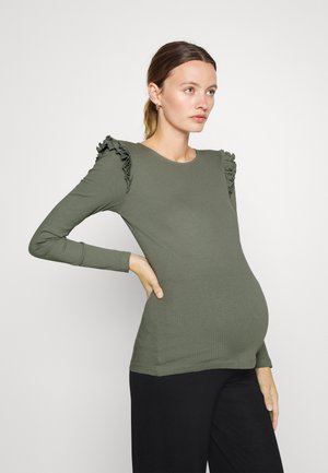 Vero Moda Maternity VMMNEWISLA  FRILL TOP - Μπλούζα - laurel wreath